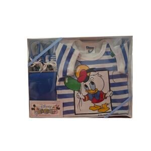 Vintage 1984 Disney Babies Donald Duck Baby Clothing Set NB-6M Shirt Undie Shoes